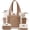 Cream & Khaki, variant on Puffer Tote Bag for Women, Lightweight Quilted Work Laptop Handbags with Compartments, 15.6" Computer Bag for Teacher Nurse School Daily Travel Gym (Mocha Brown)