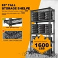 thumbnail image 4 of MOPHOTO 32" L x 16" W x 63" H Adjustable 4 Tier Garage Shelving Heavy Duty Support 4800lbs, Metal Shelves for Storage, Industrial Utility Racks, Garage Storage Shelves Heavy Duty Shelving, 3 Pack, 4 of 11