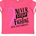 thumbnail image 4 of Inktastic Never Stop Fighting Breast Cancer Awareness Boys or Girls Toddler T-Shirt, 4 of 5