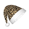 thumbnail image 2 of Naloa Leopard Print Santa Hat for Kids Baby Christmas Hats,Girls Boys Toddler Plush Xmas Holiday Hat,Luxury Santa Claus Hat, 2 of 6