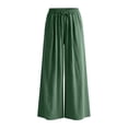 thumbnail image 5 of Tumotour Linen Pants for Women Plus Size Athletic Workout Running Slacks Drawstring Pocket Wide-Leg Pants Summer Beach Trousers, 5 of 7