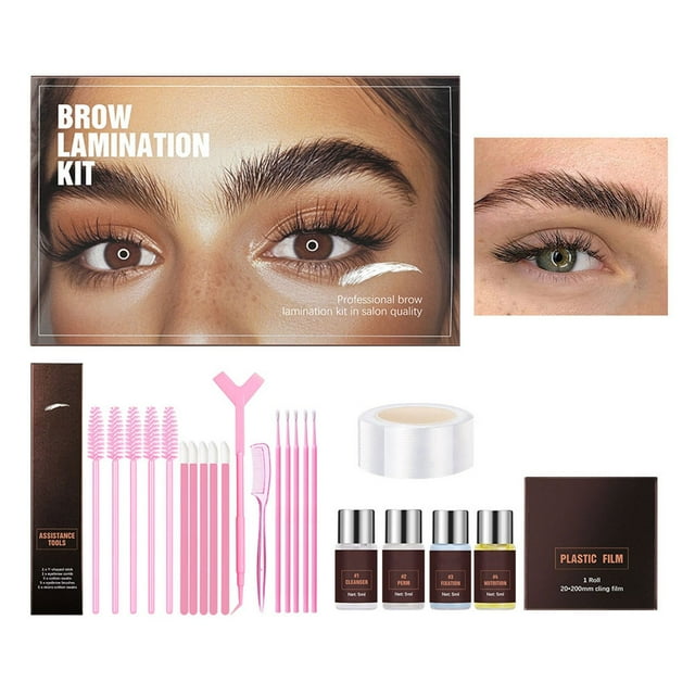 Fiudx Kit de Permanente de Cejas, Set de Modelado de Cejas Casero, Lifting Instantáneo de Cejas Gruesas, Definición Mejorada con Accesorios, Rutina de Belleza En Casa, Perfecto para Todo Tipo de Piel