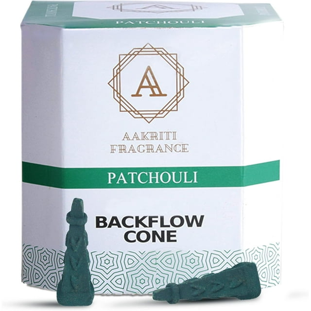 Cônes de Cascade d'Encens Naturel Aakriti Gallery Backflow Forme Unique pour Encens Backflow pour Prière, Méditation, Relaxation Support de Brûleur (25 Pcs) (Pyramide Carrée, Patchouli)