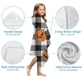 thumbnail image 7 of Checkered Halloween Pumpkin Pattern Hooded Bath Towel，50"x30" for Ages 3 To 12 Kids, Quick Dry Lightweight Soft Microfiber Hood Beach Towel Cover Up for Kids, 7 of 7