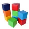 thumbnail image 4 of Play Day Foam Blocks, Soft Faux Leather, Multicolor, 9 Pieces, Toddler Toys, 4 of 9