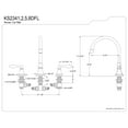 thumbnail image 3 of Kingston Brass KS2342DFL NuFrench Two-Handle Deck Mount Roman Tub Faucet, Polished Brass, 3 of 5