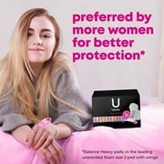 U by Kotex Balance Ultra Thin Pads with Wings, Heavy Absorbency, 46 Count