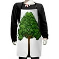thumbnail image 1 of Tree Kids Apron, Digitally Generated Spring on a Plain Background, Boys Girls Apron Bib with Adjustable Ties for Cooking Baking Painting, Emerald Lime Green, by Ambesonne, 1 of 2