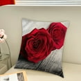 thumbnail image 4 of Kedshhgu Red Rose Throw Pillow Covers, Valentine's Day Pillow Cover for Couch Sofa, Flowers Decorative Square Pillow Cases, 17.72" × 17.72", 4 of 6