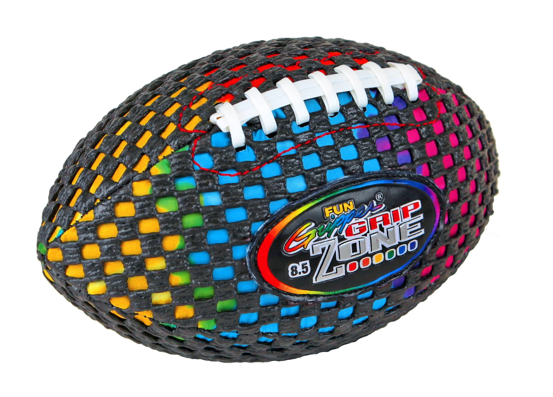 FUN GRIPPER - Grip Zone 8.5" Pee Wee Football, All Grip Football, Size 6-9, Kids Football (New Look & Feel) Full Grip mesh Panels Over Tie-Dye Material (Pee Wee Size 6-9) by: Saturnian I P.E. Supplier