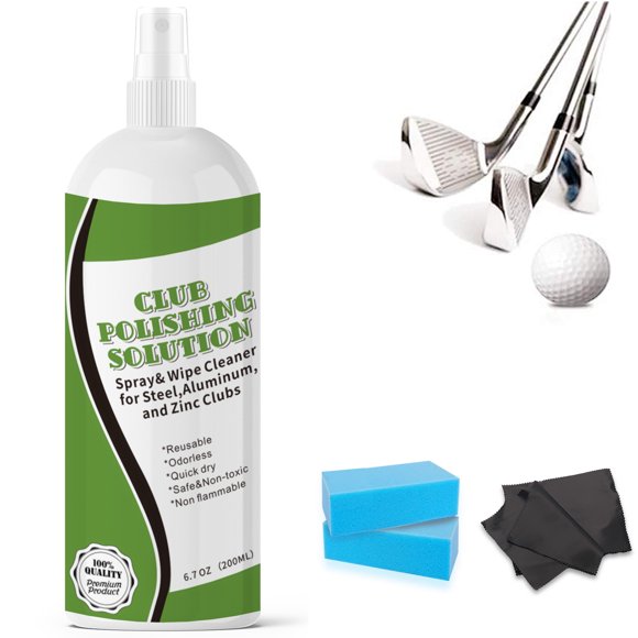 Golf Club Polishing Solution for Wood Iron Clubs Cleaning 6.7 oz Remove Scratches Scuffs Restore Shine White