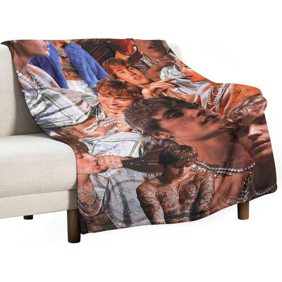 Blanket justin star bieber Blanket Comfortable Warm Wool Blanket Fan Gift Suitable for Room Sofa Office Bed Car Camping Sofa Decoration Comfortable Plush Beach Blanket Four Seasons 30"x40"
