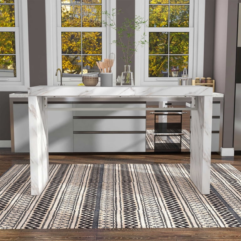 Furniture of America Glanz Faux Marble/Wood Counter Height