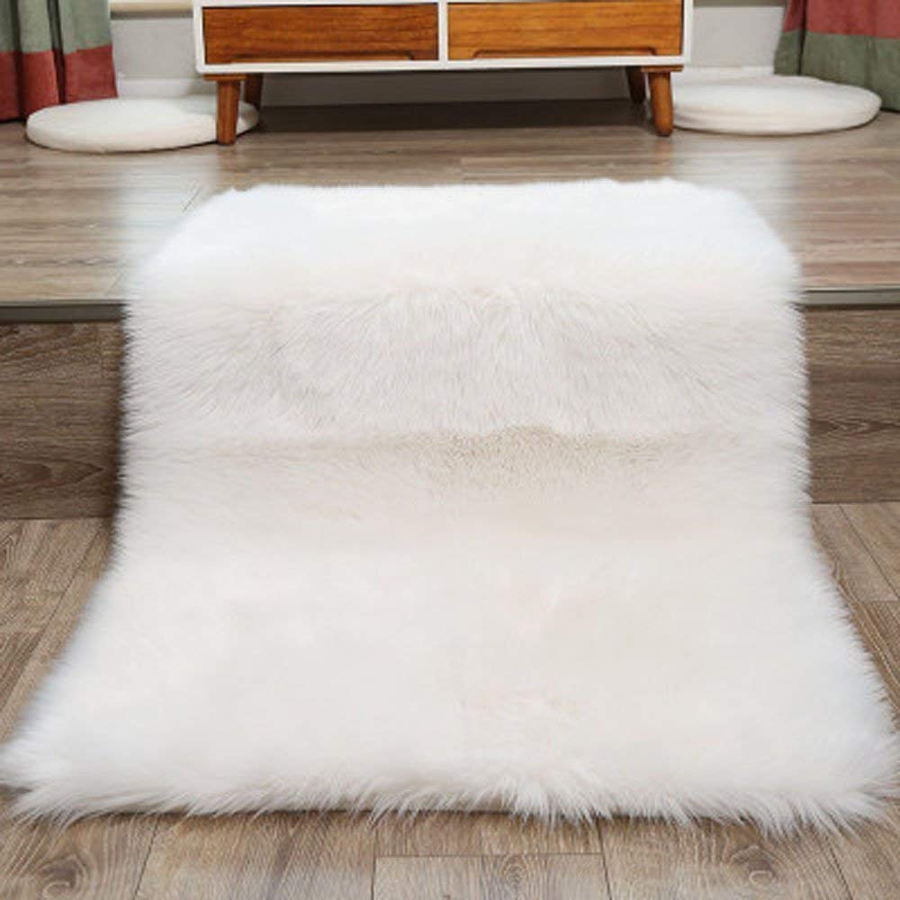 Popeven Faux Fur Rug 90 X 150 Cm Decorative Soft Fluffy Rug Shaggy Rugs Faux Sheepskin Rugs Floor Carpet For Living Room Bedrooms Decor White Walmart Com Walmart Com