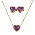 thumbnail image 1 of LuckyLy Juego de Joyería para Mujer de Corazón con Piedras Naturales, Set Collar y Aretes Acero Inoxidable con Baño Oro 14k – Regalos para Mujer Navidad y Regalos para Mamá Día de violeta Unitalla, 1 of 7