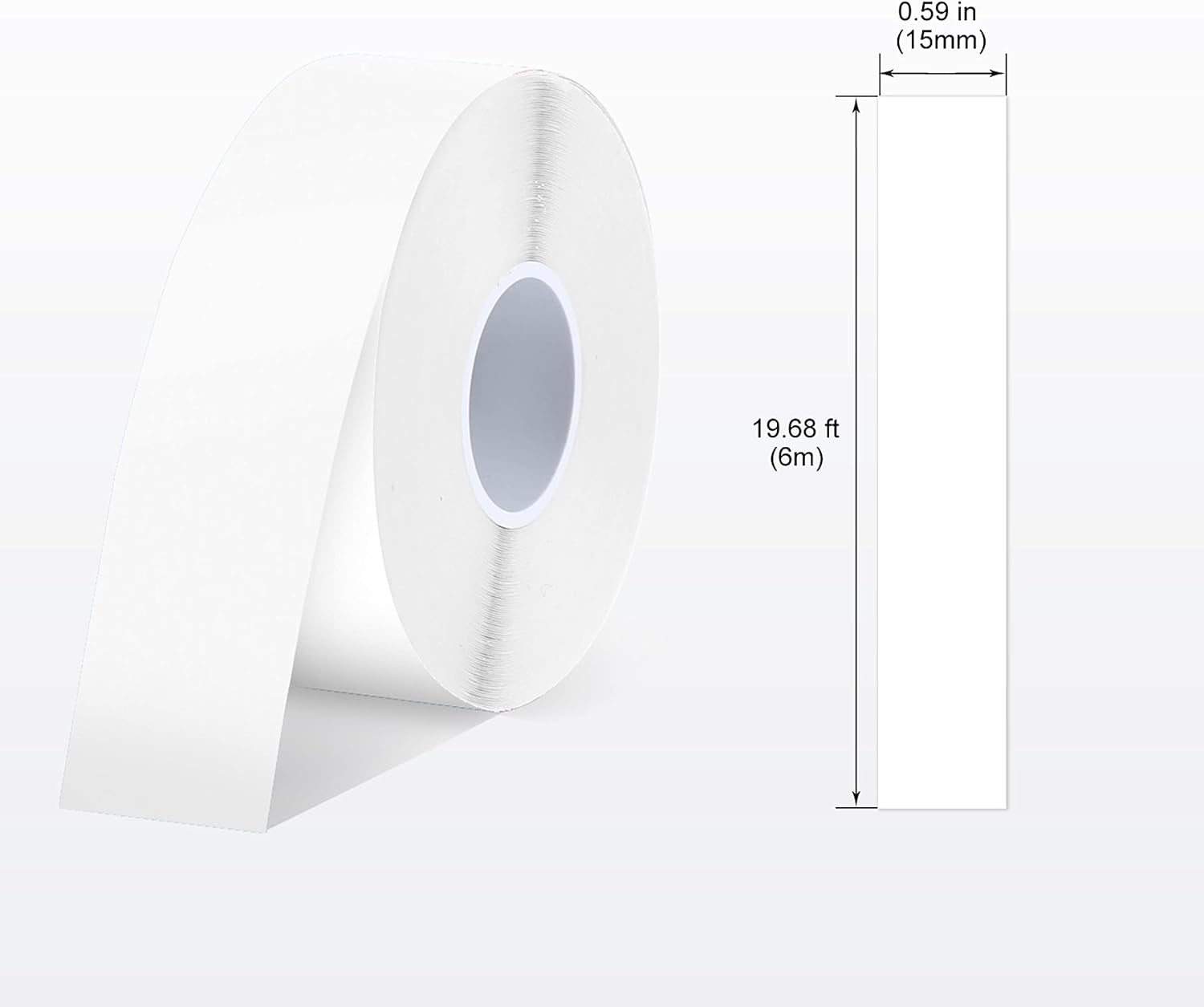 Label Maker Tape SUPVAN E10 Adapted Label Print Paper Refill Size 8 Packs Continous 0.59inx19.68ft Thermal Laminated Waterproof Self-Adhesive Multipurpose Labeling Tape Replacement