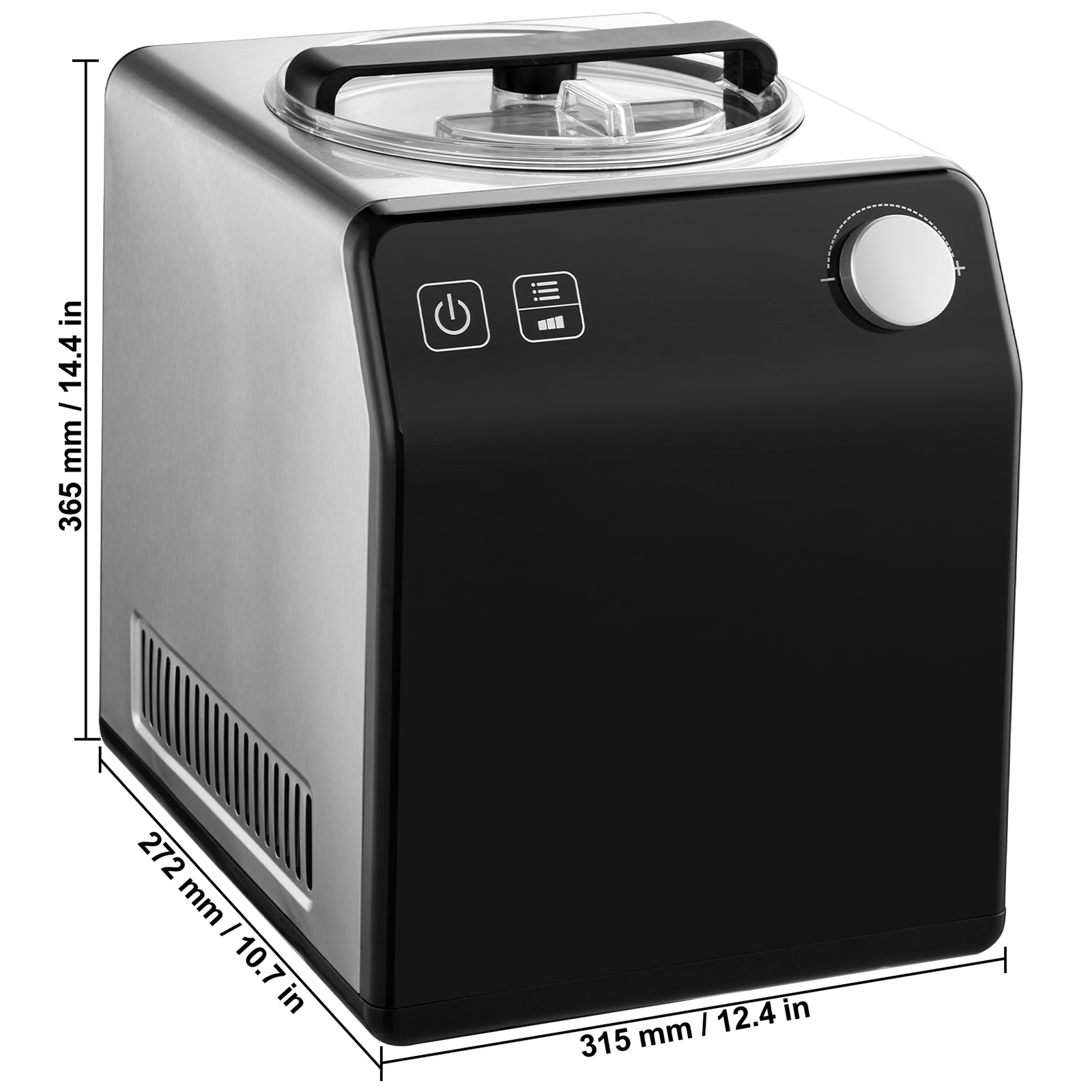 VEVOR Upright Automatic Ice Cream Maker with Built-in Compressor, 2 Quart No Pre-freezing Fruit Yogurt Machine, Stainless Steel Electric Sorbet Maker, 4 Modes Gelato Maker