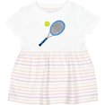 thumbnail image 3 of Inktastic Blue Tennis Racket and Ball Girls Baby Dress, 3 of 5