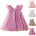 thumbnail image 5 of Taybagh Girl Dresses Flutter Sleeve Birthday Dress with Polka Dot Print Sleeveless Infant Girl Clothes, 5 of 7