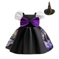 thumbnail image 1 of De Vestido de Halloween para niñas, vestido estampado, disfraz de bruja para juego de rol, disfraz de mascarada, 1 of 8