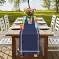 thumbnail image 3 of Pure Dark Blue Table Runner 90 Inches Long, Simple Solid Color Cotton Linen Table Runners Dresser Scarves, Decorative Fabric Tabletop Scarf Furniture Cover for Home Dinner Party 13"x90", 3 of 8