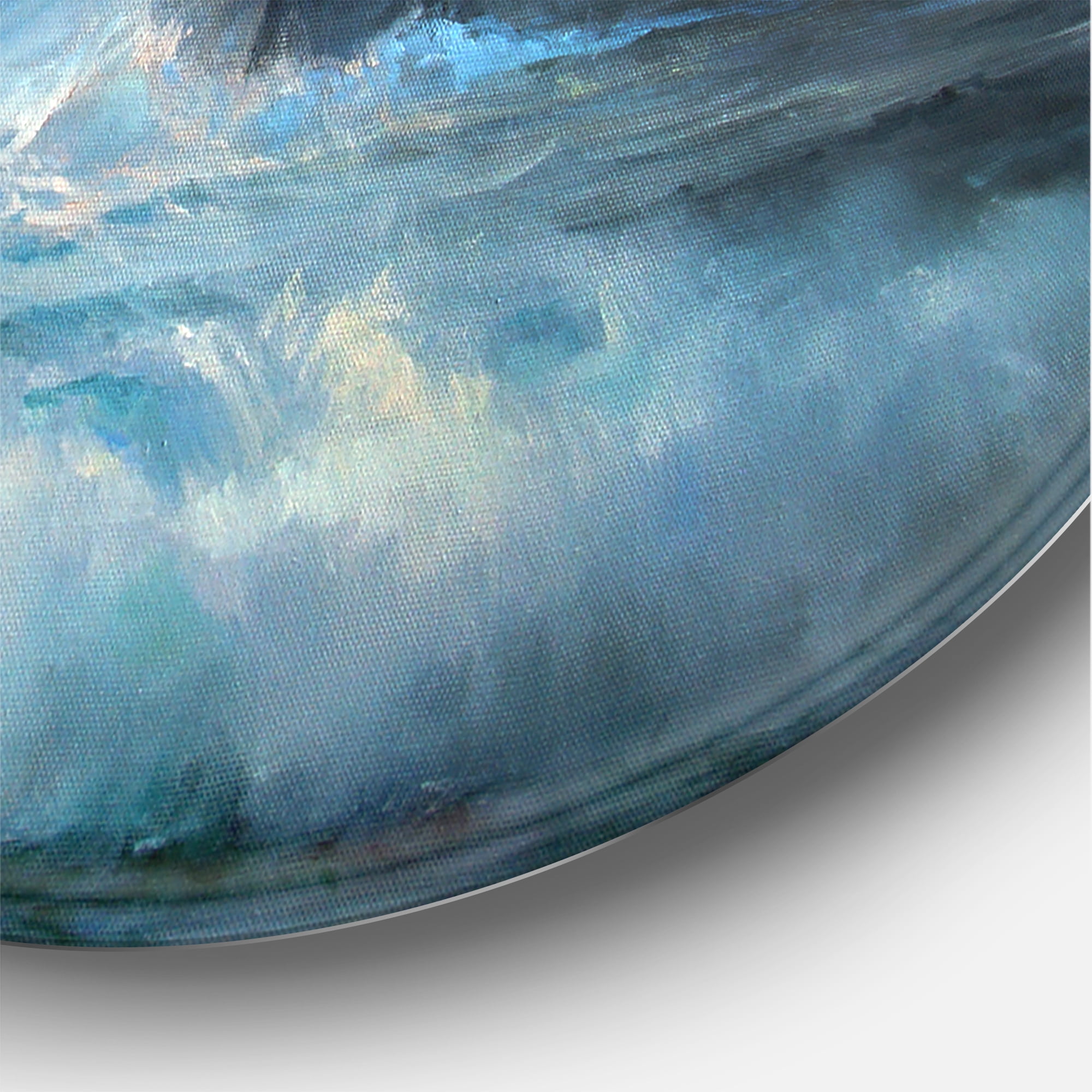 Designart 'Lighthouse Shining Light During Stormy Clouds Night II' Nautical & Coastal Circle Metal Wall Art 23x23 - Disc of 23