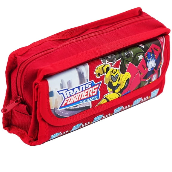 Transformers Red Double Zippers Pencil Case