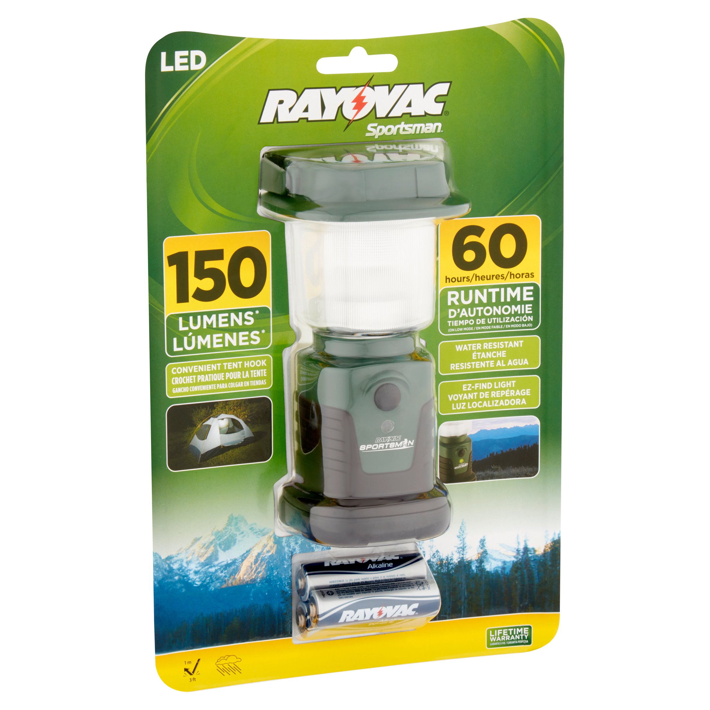 Rayovac Sportsman LED Camping Lantern, Battery Powered Lantern, Water  Resistant Hurricane Supplies and Emergency Light, Pack of 1