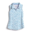 thumbnail image 7 of SCALES Jungle Sail Sleeveless Womens Polo White, Aqua, XLarge, 7 of 7