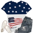 thumbnail image 4 of Puliio Women's USA 250th Anniversary T Shirt Crewneck 1776-2026 T-Shirt In God We Trust American Flag Graphic 4th of July Trendy Tee, 4 of 4