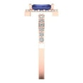 thumbnail image 3 of 1.92 ct Emerald Cut Simulated Tanzanite Solitaire with Simulated Diamond Accents 18K Rose Gold Womens Engagement Ring, 3 of 5