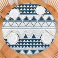 thumbnail image 2 of 44in Round Tablecloth with Elastic Edge, Waterproof Fitted Table Cover for 36-44" Tables, Boho Theme Polyester Reusable Table Cloths Wipe Clean for Picnic, Dining, Outdoor Use and Party Decor, 2 of 7