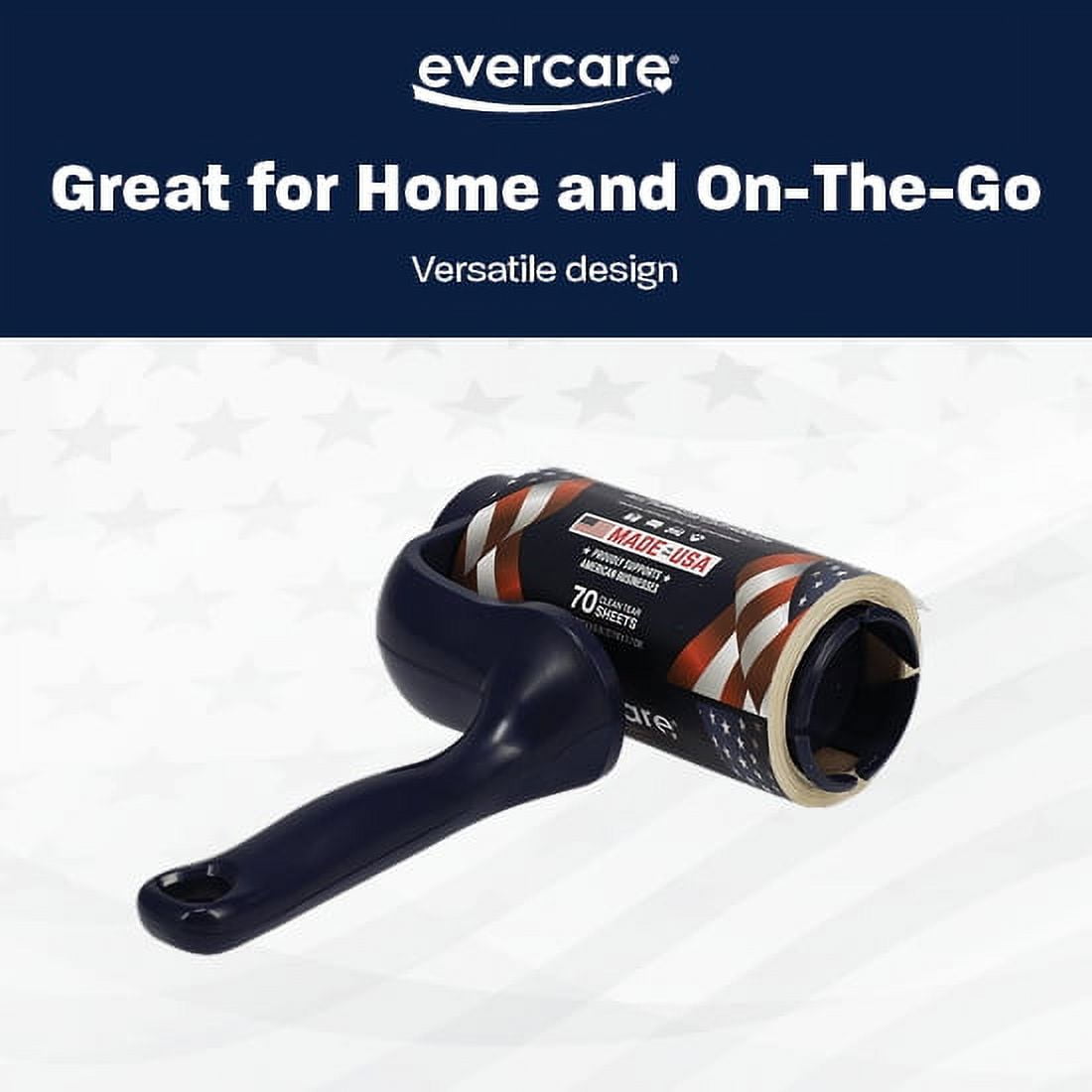 Evercare Giant Extreme Stick All Purpose Lint Roller with T-Shaped Handle, 70 Sheet, 3 Pack