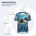 thumbnail image 4 of Balery Watercolor Turtle Baseball Jersey for Men Casual Button Down Shirts Short Sleeve Active Team Sports Uniform-3X-Large, 4 of 9