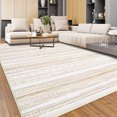 thumbnail image 2 of HOMERRY Indoor Washable 4' x 6' Area Rug Modern Rug Pearl Velvet Area Rug Moroccan Geometric Rug for Living Room Non-Slip Floor Carpet for Bedroom, Brown, 2 of 6