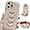 White, variant on Cute for iPhone 14 Pro Max Case，[Adjustable Recessed Wristband Kickstand Finger Loop Grip][Kawaii Heart Shaped Design] Soft TPU Phone Shockproof Cover for Women Girls-White