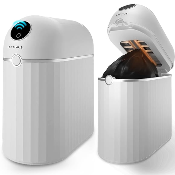 OPTIMUS TECHNOLOGY Poubelle Automatique Auto-Étanche Poubelle Intelligente Capteur de Mouvement Poubelle Sans Contact Bac à Déchets Cuisine Salle de Bain Bureau 1 Anneaux de Sacs de Recharge Neos