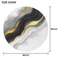 thumbnail image 6 of Black White Gold Wave Marble Round Tablecloth 60"x60",Wrinkle Wipeable Table Cloth for Kitchen Dining Room Picnic Patio Party, 6 of 6