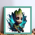 thumbnail image 2 of (11CTACC-4859__C__40X40) Hilo algodón ecológico bordado 11CT Impresión 3 hebras 40*40cm Kit serie película y televisión punto cruz Baby Groot, 2 of 9