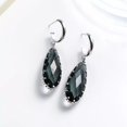 thumbnail image 1 of Aretes Largos Gota Cristal Azul Humo Oro Laminado 14k blanco Unitalla, 1 of 3