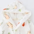 thumbnail image 4 of NIEWTR oddler Kids Boys Girls Flannel Robes Cute Pattern Bathrobe Unisex Night-Robe Baby Flannel Hoodie Pajamas Sleepwear Fall Winter Loungewear(B-White,10-12 Years), 4 of 7