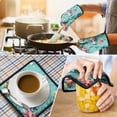 thumbnail image 4 of Pioneer Flower Floral Print Pattern Kitchen Oven Mitt and Pot Holder Sets 2 Pcs for Baking, Cooking and Grilling, Heat Resistant Up To 392 °F, 4 of 7