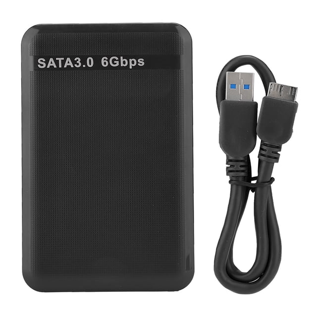 Carcasa para disco duro móvil USB 3.0 SATA3.0 de 2,5 pulgadas, alta velocidad, 6 Gbps, compatible con aceleración UASP de 6 TB (negra)