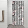 thumbnail image 3 of Colorful Summer Garden Floral Shower Curtain 36x72, Watercolor Wildflower with Tropical Leaves Print, 3 of 5