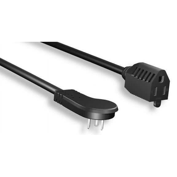 AYA 6Ft (6 Feet) 16AWG Low Profile Angled NEMA 5-15P to NEMA 5-15R Power Cord Extension UL cUL listed