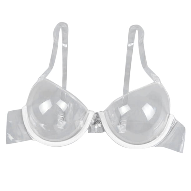 Transparente Desechable con Aros para Mujer Push Up con Copa Completa Ajustable - claro, 32A Sunnimix Sujetador transparente desechable suave