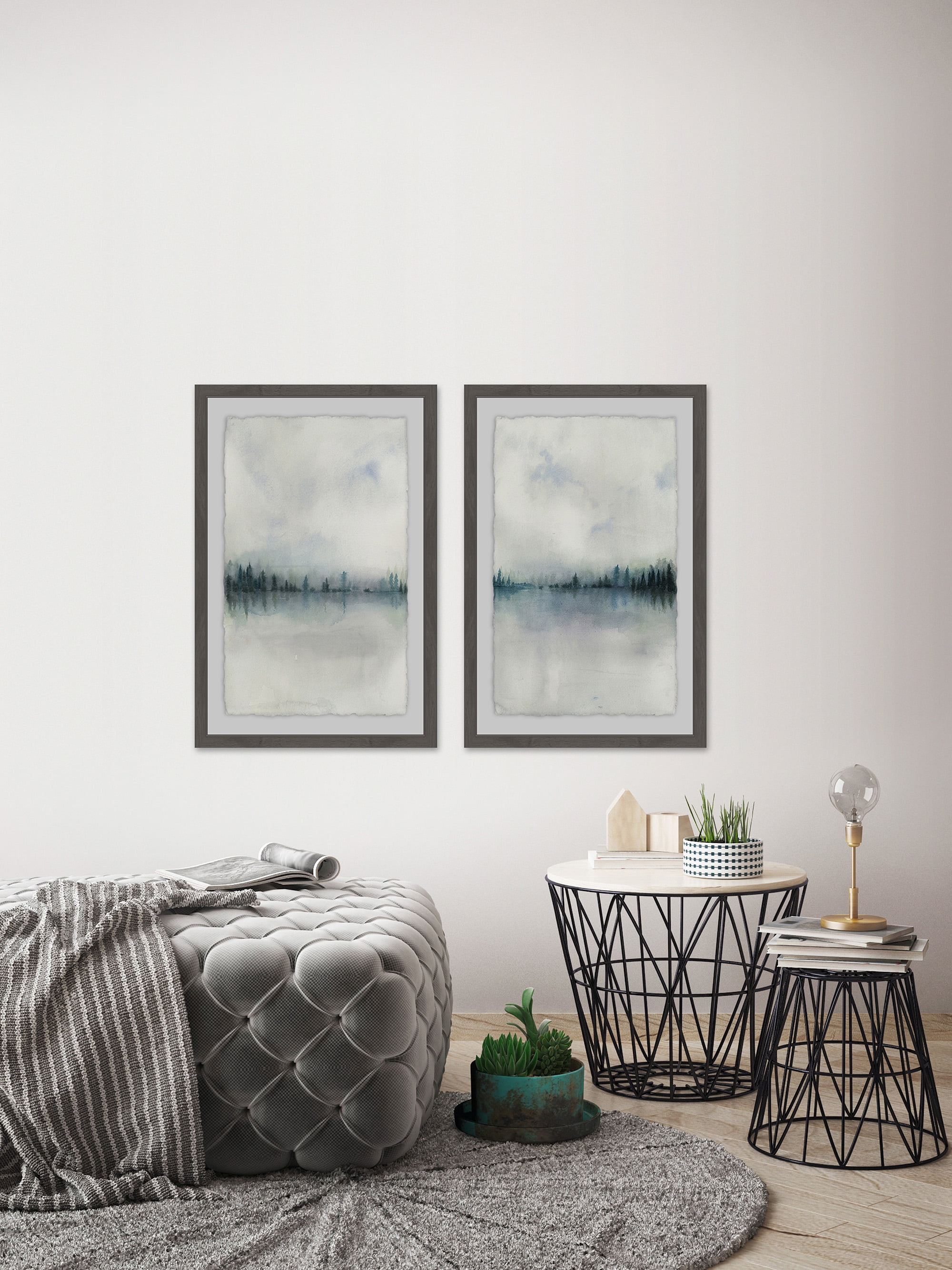 Marmont Hill Cloudy Lake Diptych, 18" x 24"