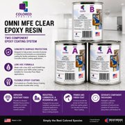 Colored Epoxies Clear Epoxy Resin and Hardener Kit, 2:1 Mix Ratio, Garage Coatings, Flake Floors, Metallic Epoxy Flooring, Clear, 1.5 Gallon Kit