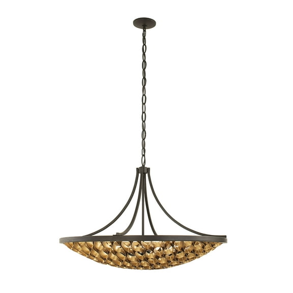 Ventura 8-Light Pendant in Matte Black and Gold