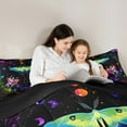 thumbnail image 5 of Castle Fairy 3-Piece Queen Size Comforter Set - Flying Moth Gothic Nature Print, 5 of 8